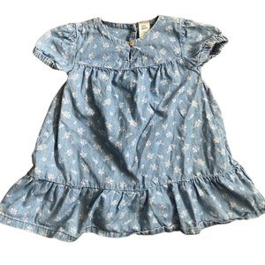 OshKosh b’gosh baby b’gosh - chambray denim floral tiered dress- 18m